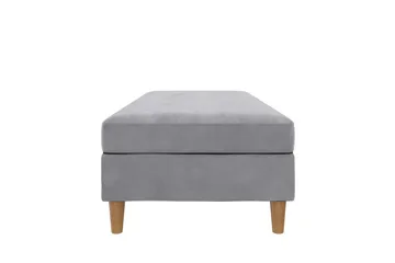 Fotpall/pall Lilly Ljusgrå, Sammet/Trä/Plast - Ljusgrå, Sammet/Trä/Plast - Möbler - Vardagsrum - Stolar & sittmöbler - Pallar - Fotpall
