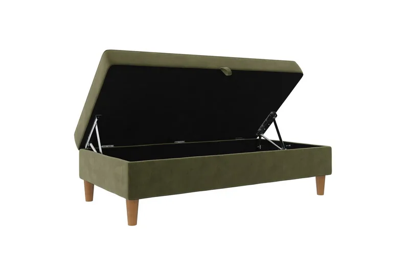 Fotpall/pall Lilly Olivgrön, Sammet/Trä/Plast - Olivgrön, Sammet/Trä/Plast - Möbler - Vardagsrum - Stolar & sittmöbler - Pallar - Fotpall