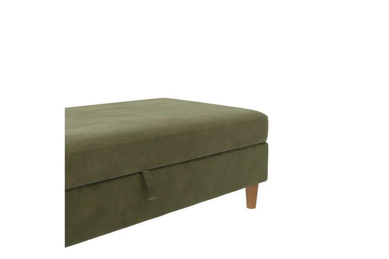 Fotpall/pall Lilly Olivgrön, Sammet/Trä/Plast - Olivgrön, Sammet/Trä/Plast - Möbler - Vardagsrum - Stolar & sittmöbler - Pallar - Fotpall