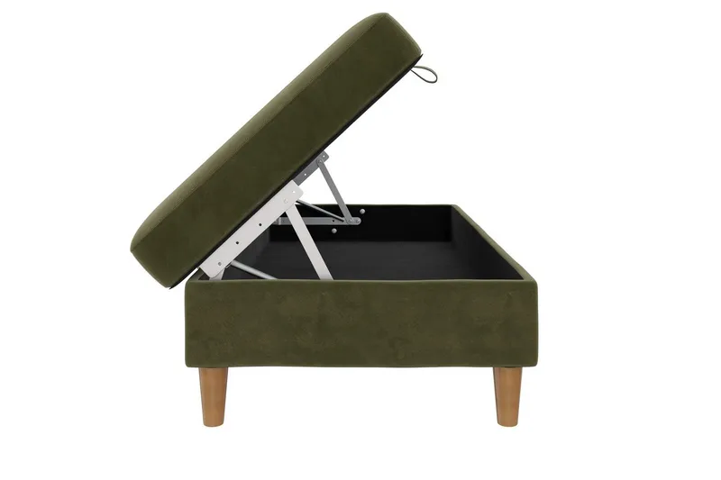 Fotpall/pall Lilly Olivgrön, Sammet/Trä/Plast - Olivgrön, Sammet/Trä/Plast - Möbler - Vardagsrum - Stolar & sittmöbler - Pallar - Fotpall