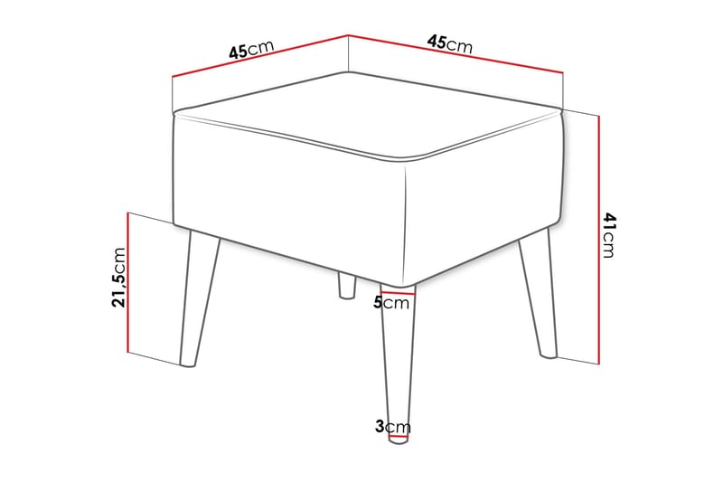 Gabi Fotpall 45 cm - Beige - Möbler - Vardagsrum - Stolar & sittmöbler - Pallar - Fotpall