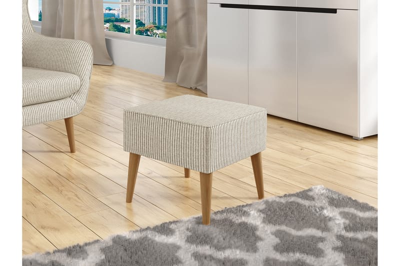 Gabi Fotpall 45 cm - Beige - Möbler - Vardagsrum - Stolar & sittmöbler - Pallar - Fotpall