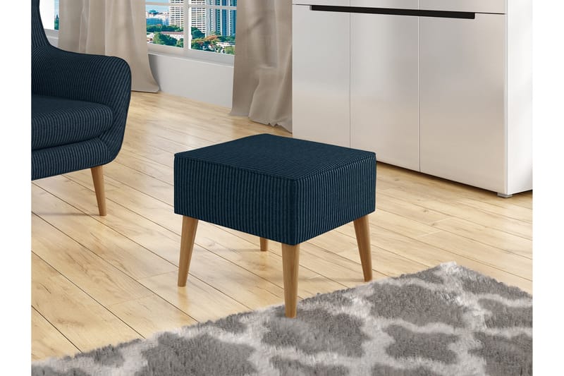 Gabi Fotpall 45 cm - Blå - Möbler - Vardagsrum - Stolar & sittmöbler - Pallar - Fotpall