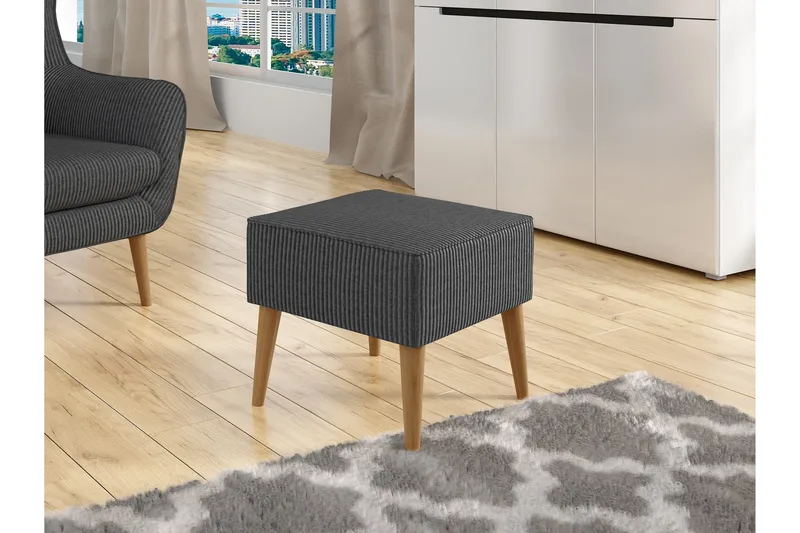 Gabi Fotpall 45 cm - Mörkgrå - Möbler - Vardagsrum - Stolar & sittmöbler - Pallar - Fotpall