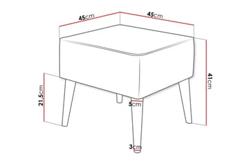 Gabi Fotpall 45 cm - Mörkgrå - Möbler - Vardagsrum - Stolar & sittmöbler - Pallar - Fotpall