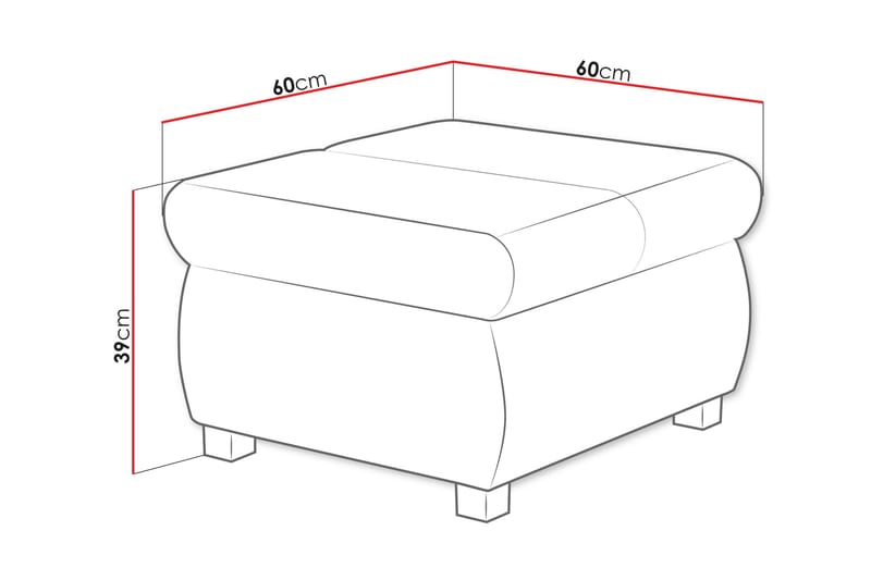 Gamal Fotpall 60 cm - Beige - Möbler - Vardagsrum - Stolar & sittmöbler - Pallar - Fotpall