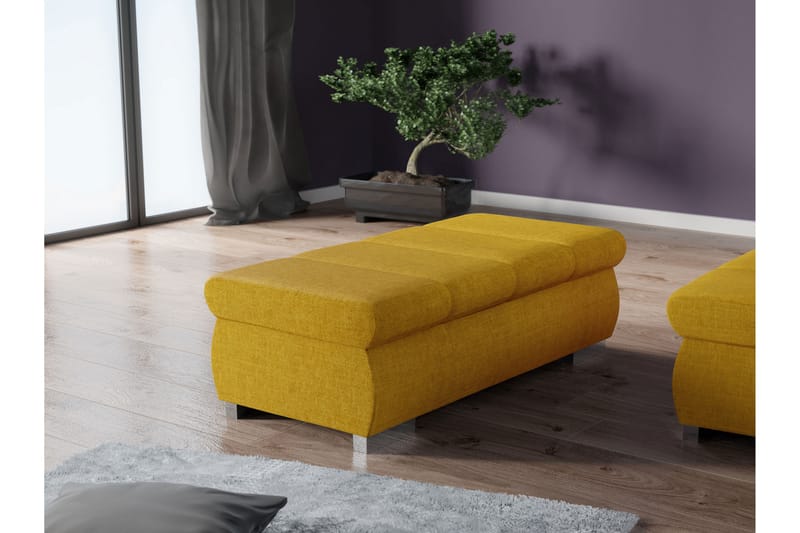 Gamal Fotpall 60 cm - Gul - Möbler - Vardagsrum - Stolar & sittmöbler - Pallar - Fotpall