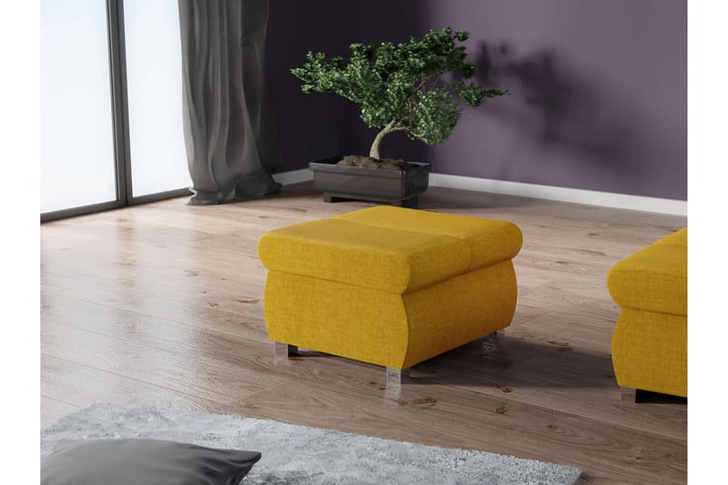 Gamal Fotpall 60 cm - Gul - Möbler - Vardagsrum - Stolar & sittmöbler - Pallar - Fotpall