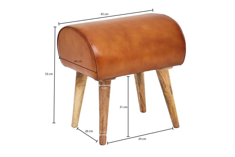Hyzy Sittpall - Brun - Möbler - Vardagsrum - Stolar & sittmöbler - Pallar - Fotpall