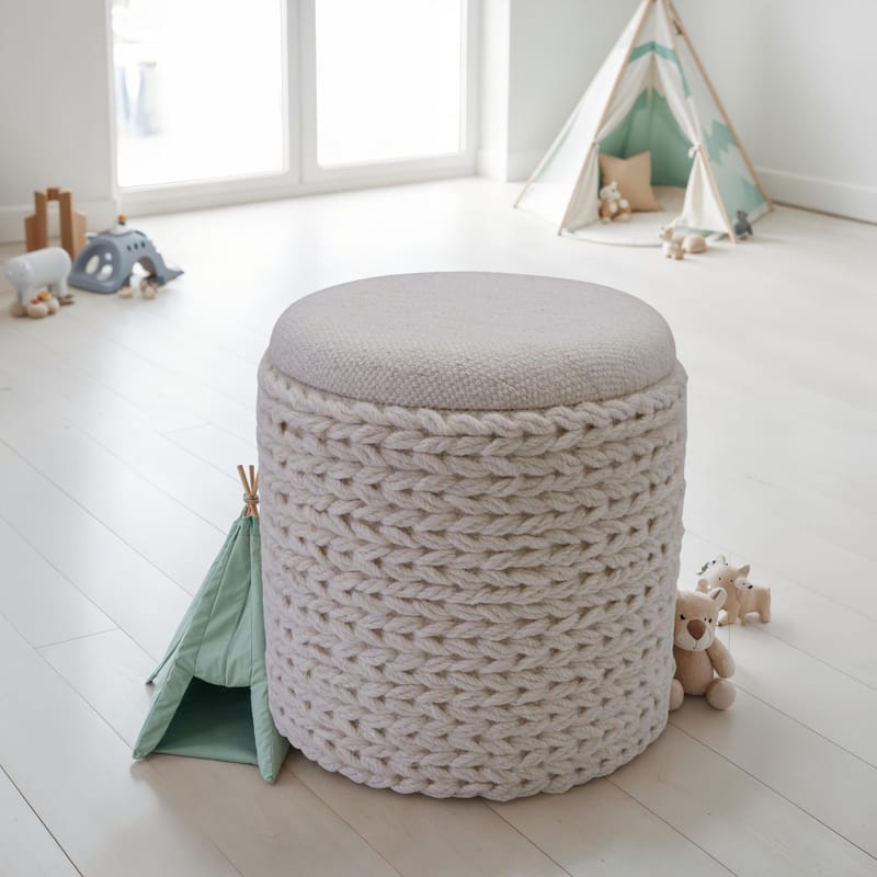 Ivoino Pall 40 cm - cremefärgad - Möbler - Vardagsrum - Stolar & sittmöbler - Pallar - Fotpall