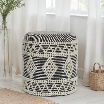 Ivoino Pall 40 cm - Svart/Vit - Möbler - Vardagsrum - Stolar & sittmöbler - Pallar - Fotpall