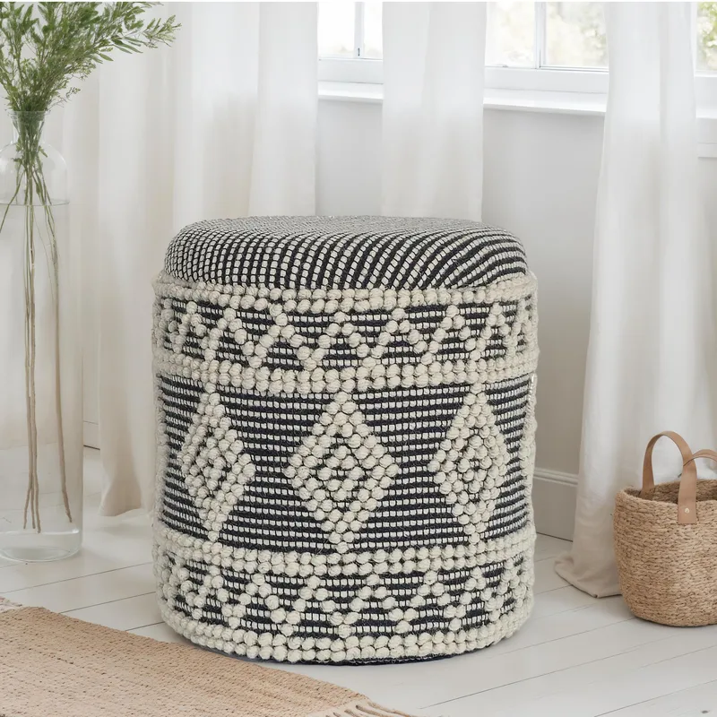 Ivoino Pall 40 cm - Svart/Vit - Möbler - Vardagsrum - Stolar & sittmöbler - Pallar - Fotpall