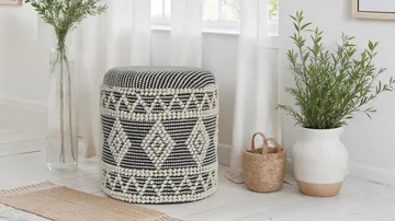 Ivoino Pall 40 cm - Svart/Vit - Möbler - Vardagsrum - Stolar & sittmöbler - Pallar - Fotpall