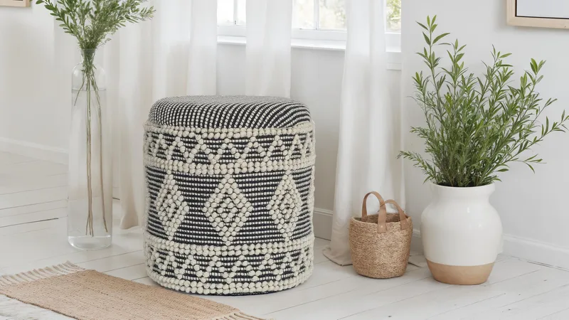Ivoino Pall 40 cm - Svart/Vit - Möbler - Vardagsrum - Stolar & sittmöbler - Pallar - Fotpall
