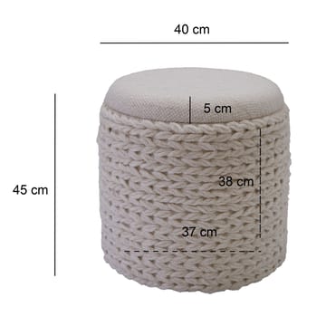 Ivoino Pall 40 cm - cremefärgad - Möbler - Vardagsrum - Stolar & sittmöbler - Pallar - Fotpall