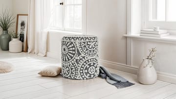 Ivoino Pall 40 cm - Svart/Vit - Möbler - Vardagsrum - Stolar & sittmöbler - Pallar - Fotpall