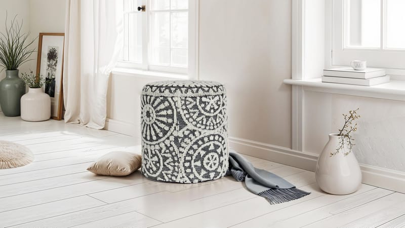 Ivoino Pall 40 cm - Svart/Vit - Möbler - Vardagsrum - Stolar & sittmöbler - Pallar - Fotpall