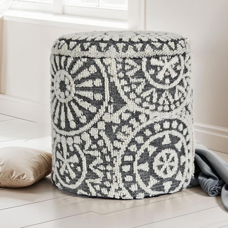 Ivoino Pall 40 cm - Svart/Vit - Möbler - Vardagsrum - Stolar & sittmöbler - Pallar - Fotpall
