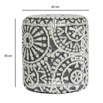 Ivoino Pall 40 cm - Svart/Vit - Möbler - Vardagsrum - Stolar & sittmöbler - Pallar - Fotpall