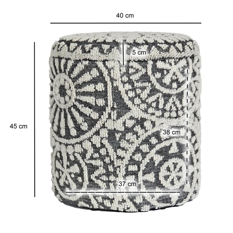 Ivoino Pall 40 cm - Svart/Vit - Möbler - Vardagsrum - Stolar & sittmöbler - Pallar - Fotpall