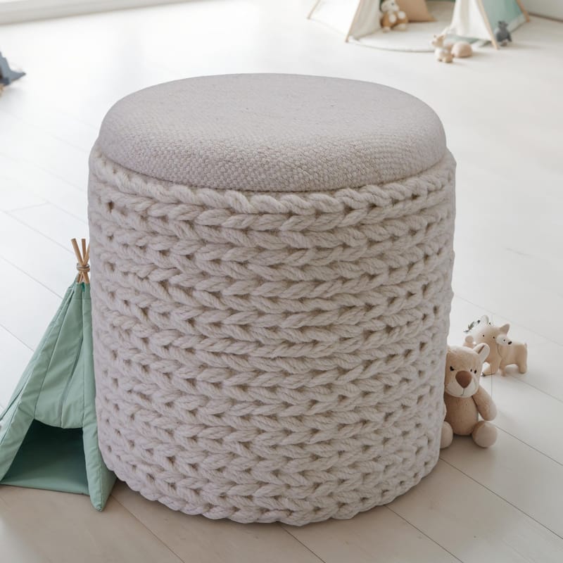 Ivoino Pall 40 cm - cremefärgad - Möbler - Vardagsrum - Stolar & sittmöbler - Pallar - Fotpall