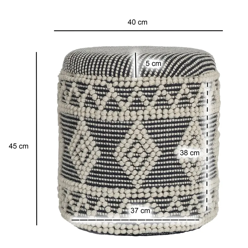 Ivoino Pall 40 cm - Svart/Vit - Möbler - Vardagsrum - Stolar & sittmöbler - Pallar - Fotpall