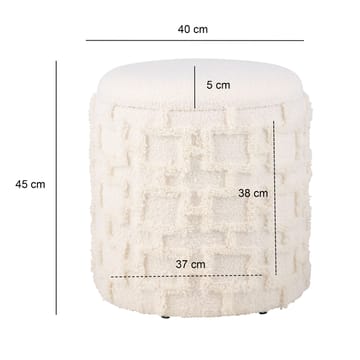 Ivoino Pall 40 cm - gräddvit med gråbruna inslag - Möbler - Vardagsrum - Stolar & sittmöbler - Pallar - Fotpall