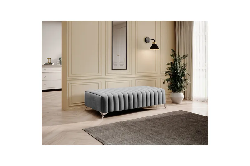 Laurece Fotpall 132 cm - Ljusgrå - Möbler - Vardagsrum - Stolar & sittmöbler - Pallar - Fotpall