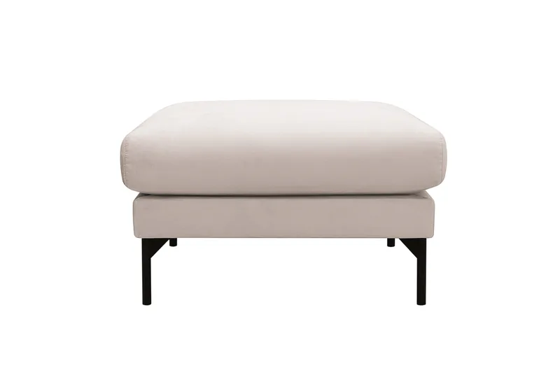Menard Fotpall i Sammet - Beige - Möbler - Vardagsrum - Stolar & sittmöbler - Pallar - Fotpall