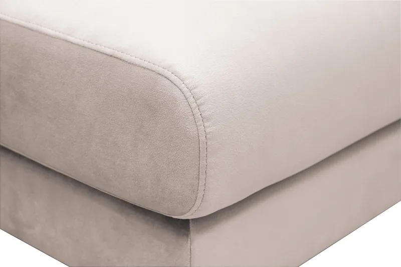 Menard Fotpall i Sammet - Beige - Möbler - Vardagsrum - Stolar & sittmöbler - Pallar - Fotpall