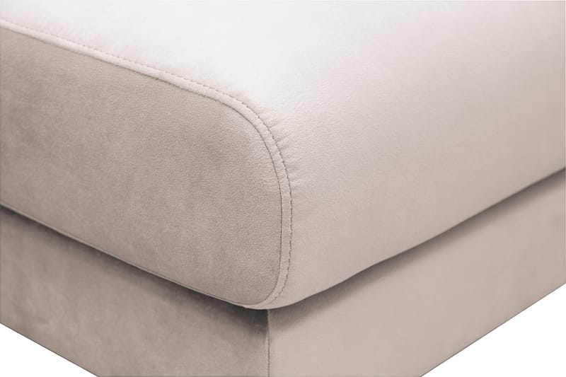 Menard Fotpall i Sammet - Beige - Möbler - Vardagsrum - Stolar & sittmöbler - Pallar - Fotpall