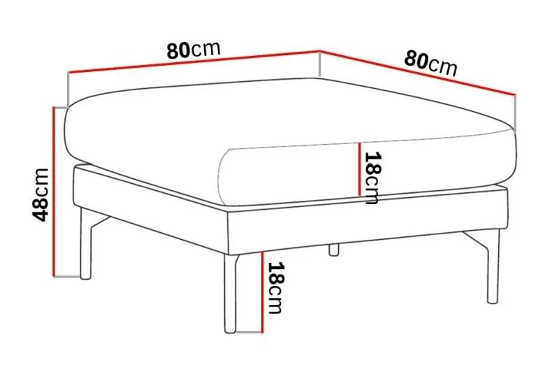 Menard Tyg Fotpall 87 cm Bred - Beige - Möbler - Vardagsrum - Stolar & sittmöbler - Pallar - Fotpall