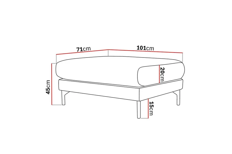 Menard Premium Fotpall i Chenille - Grön - Möbler - Vardagsrum - Stolar & sittmöbler - Pallar - Fotpall