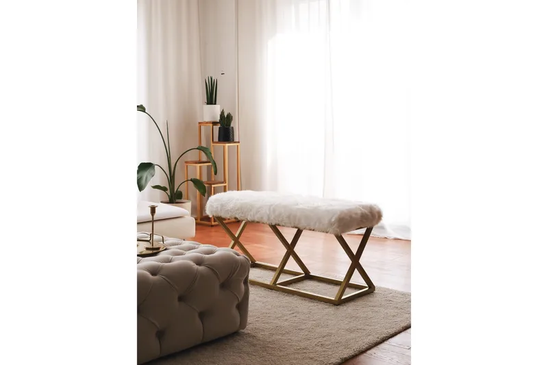 Murmu Sittpall 100 cm - Guld/Vit - Möbler - Vardagsrum - Stolar & sittmöbler - Pallar - Fotpall