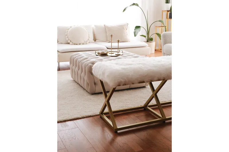 Murmu Sittpall 100 cm - Guld/Vit - Möbler - Vardagsrum - Stolar & sittmöbler - Pallar - Fotpall