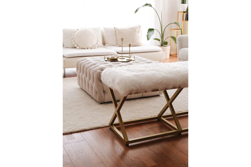 Murmu Sittpall 100 cm - Guld/Vit - Möbler - Vardagsrum - Stolar & sittmöbler - Pallar - Fotpall