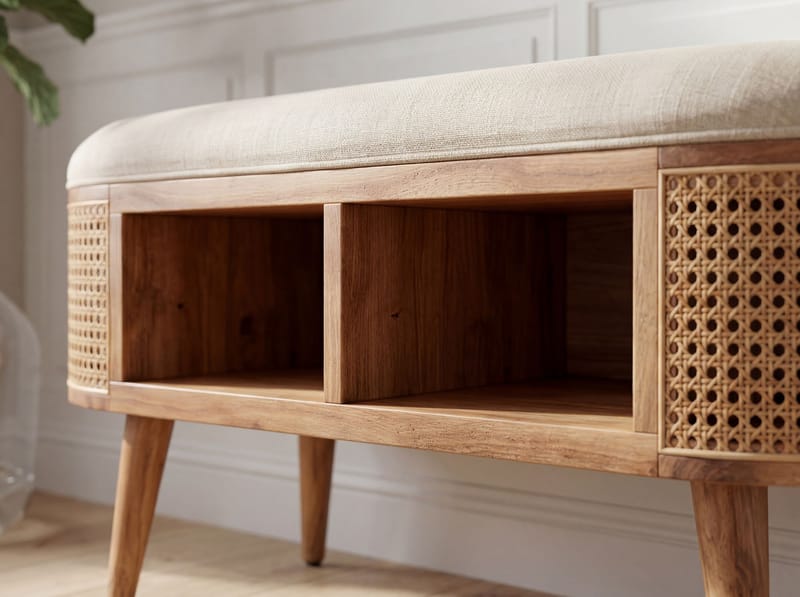 Nelor Sittbänk 90 cm med sits i wienerflätning - Möbler - Vardagsrum - Stolar & sittmöbler - Pallar - Fotpall
