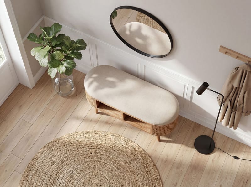 Nelor Sittbänk 90 cm med sits i wienerflätning - Möbler - Vardagsrum - Stolar & sittmöbler - Pallar - Fotpall