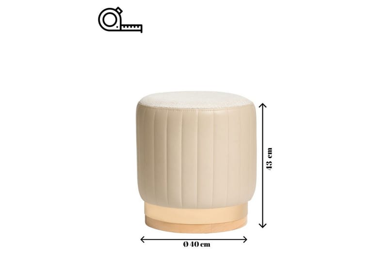 Neylor Fotpall 40 cm - Beige - Möbler - Vardagsrum - Stolar & sittmöbler - Pallar - Fotpall