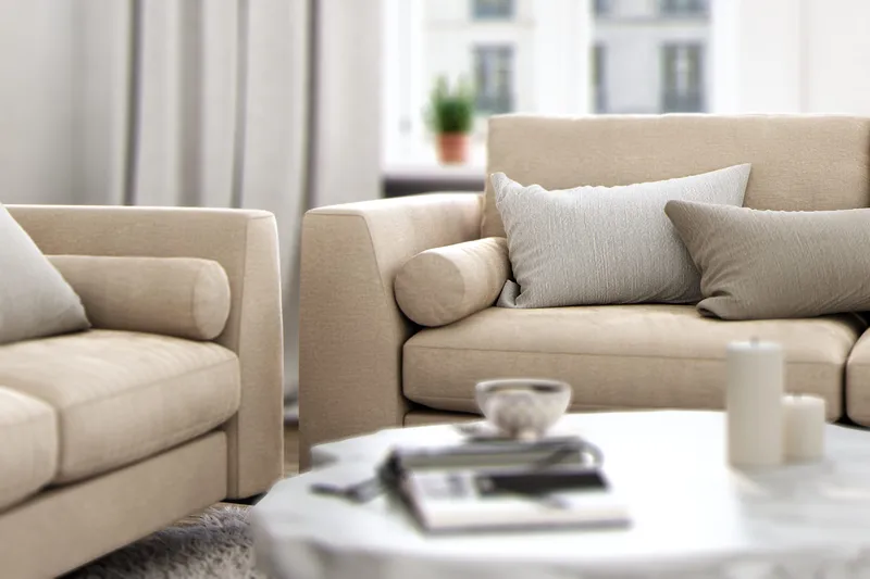 Ocean Lyx Fotpall - Beige/Sammet - Möbler - Vardagsrum - Stolar & sittmöbler - Pallar - Fotpall