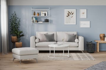 Ocean Lyx Fotpall - Linnebeige , Krom Ben - Möbler - Vardagsrum - Stolar & sittmöbler - Pallar - Fotpall