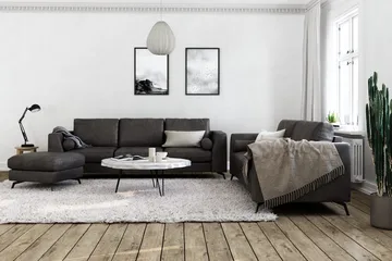 Ocean Lyx Fotpall - Svart/Läder - Möbler - Vardagsrum - Stolar & sittmöbler - Pallar - Fotpall