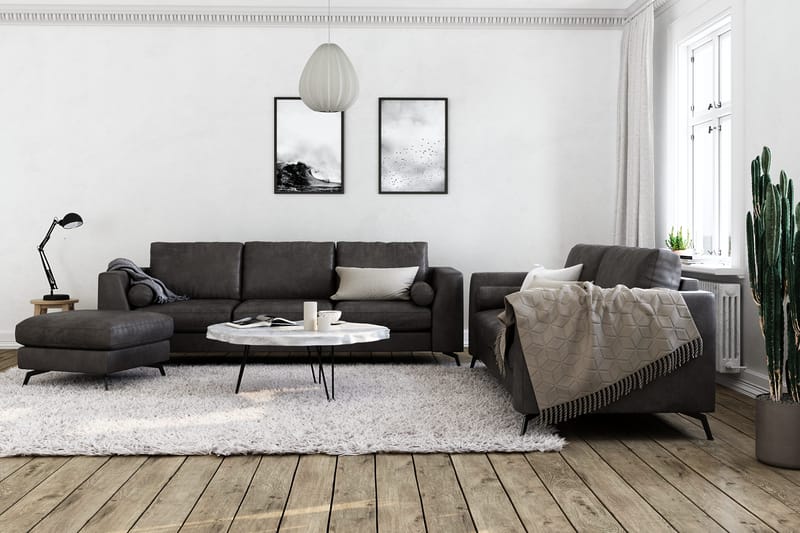 Ocean Lyx Fotpall - Svart/Läder - Möbler - Vardagsrum - Stolar & sittmöbler - Pallar - Fotpall