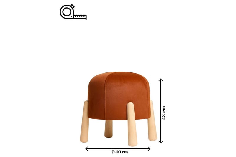 Orryn Fotpall 40 cm - Orange/Natur - Möbler - Vardagsrum - Stolar & sittmöbler - Pallar - Fotpall
