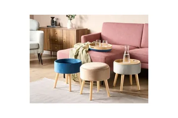 Pall Neely Beige - Beige - Möbler - Vardagsrum - Stolar & sittmöbler - Pallar - Fotpall