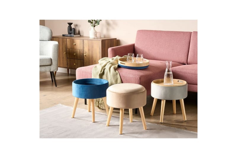 Pall Neely Beige - Beige - Möbler - Vardagsrum - Stolar & sittmöbler - Pallar - Fotpall