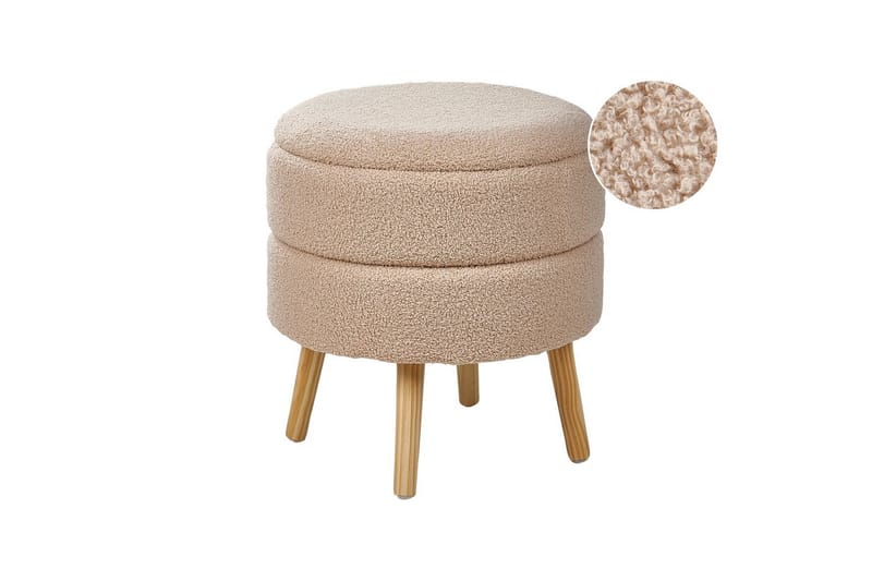 Pall Okaton Beige/ljust trä - Beige/ljust trä - Möbler - Vardagsrum - Stolar & sittmöbler - Pallar - Fotpall