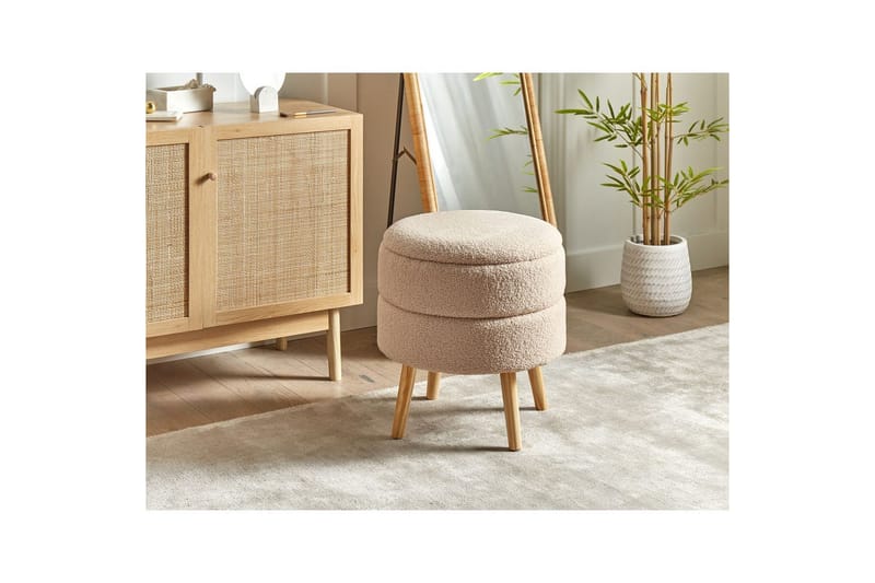 Pall Okaton Beige/ljust trä - Beige/ljust trä - Möbler - Vardagsrum - Stolar & sittmöbler - Pallar - Fotpall