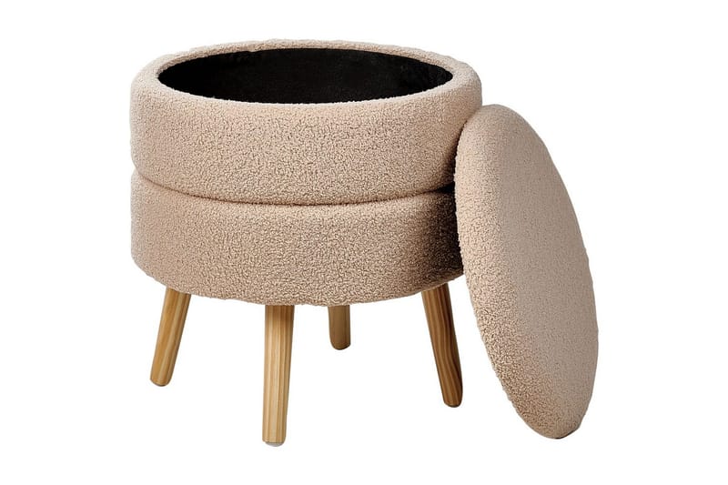 Pall Okaton Beige/ljust trä - Beige/ljust trä - Möbler - Vardagsrum - Stolar & sittmöbler - Pallar - Fotpall