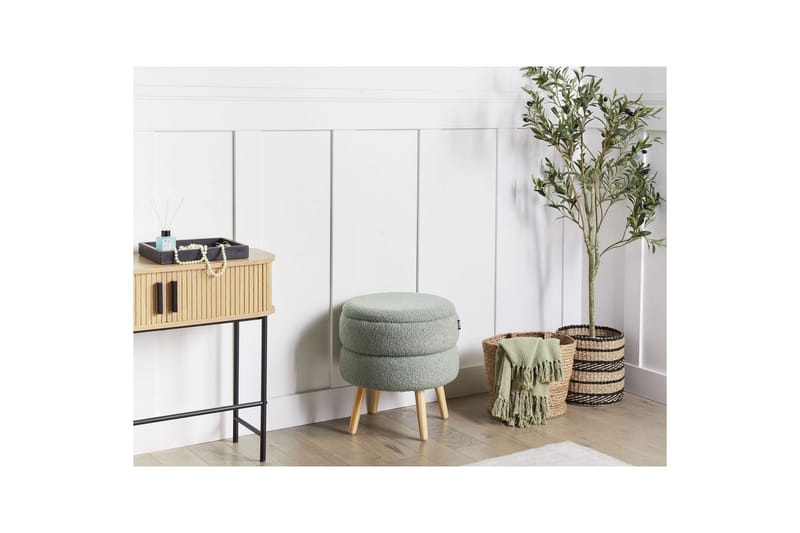 Pall Okaton Grönt/ljust trä - Grönt/ljust trä - Möbler - Vardagsrum - Stolar & sittmöbler - Pallar - Fotpall